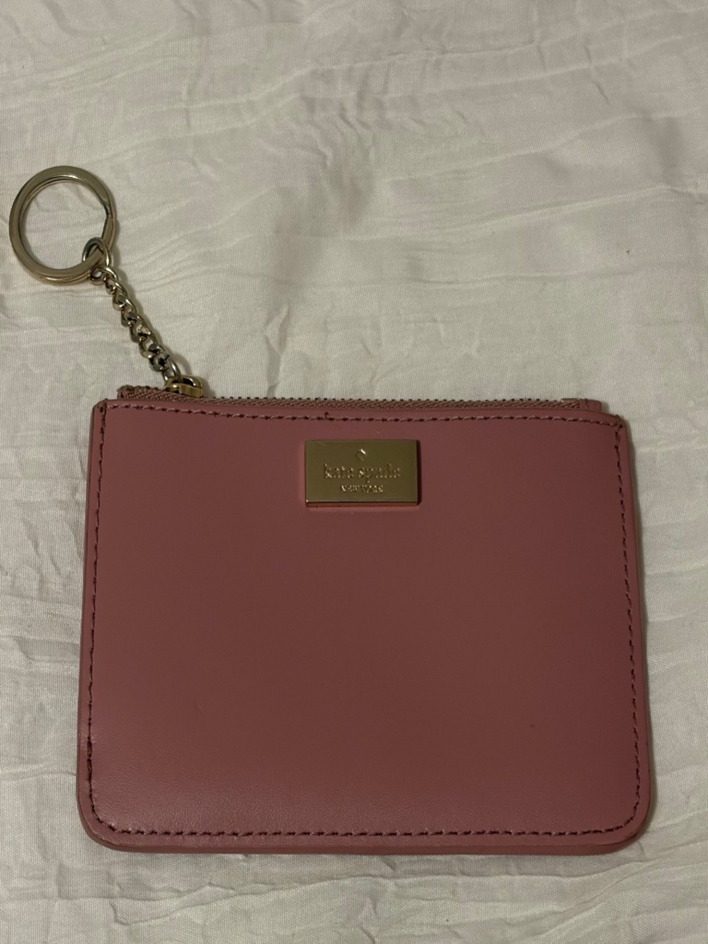 Kate Spade Bitsy Coin Purse/Key/Card Holder, mauve pink, good condition!